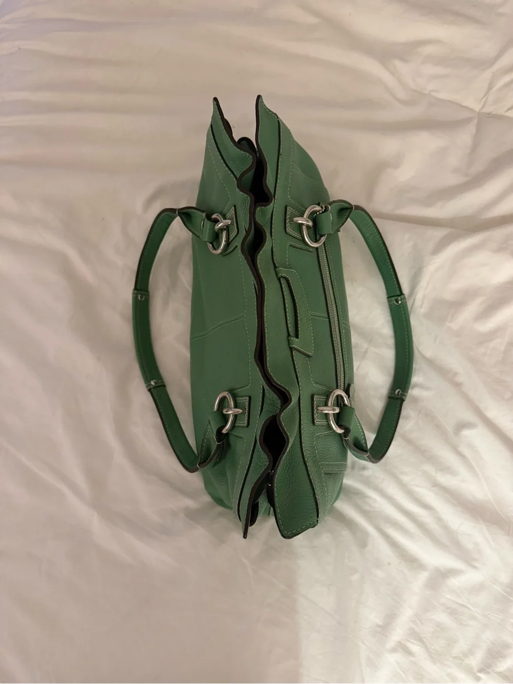Coach Penelope Shopper Green Leather Shoulder Bag